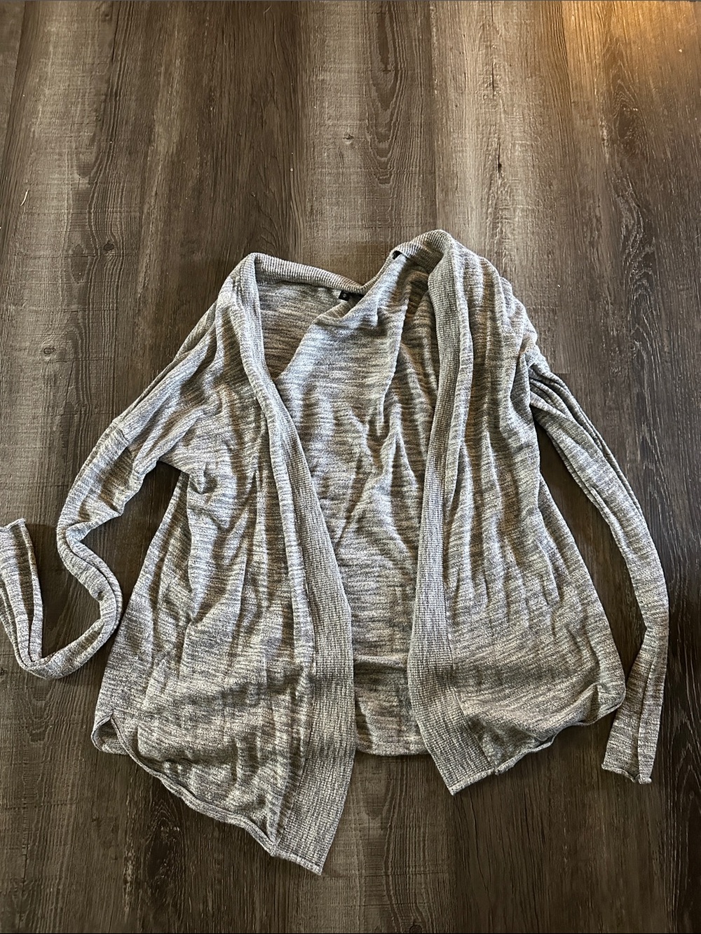 Lightweight Light Gray Open-Front Women's Cardigan Sweater